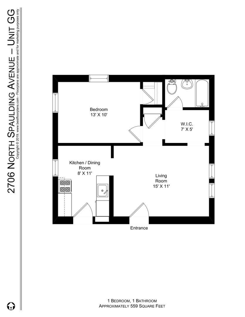 Apartment for rent at 2700-14 N Spaulding, Chicago, IL 60647