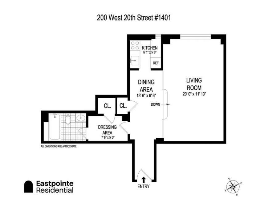 Apartment for rent at 200 W 20th St #1401, New York, NY 10011