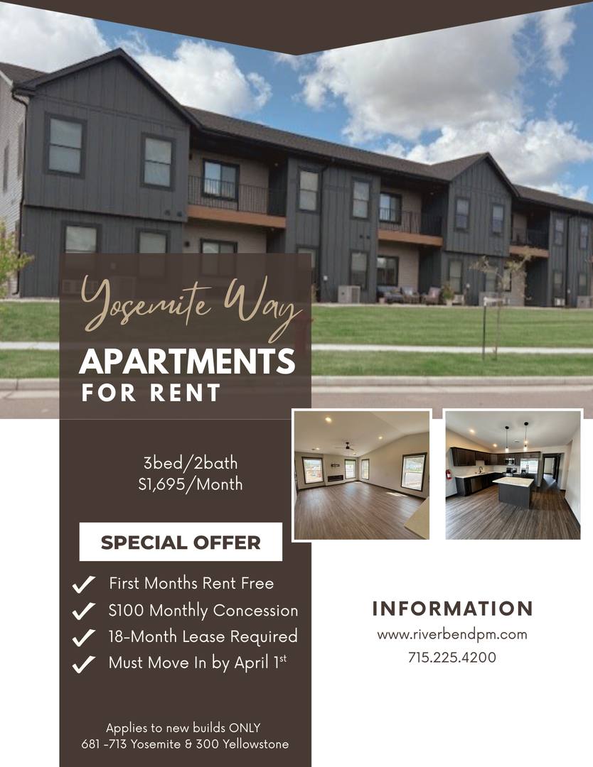 Apartment for rent at 300 Yellowstone Tr & 676 Yosemite Way, Altoona, WI 54720