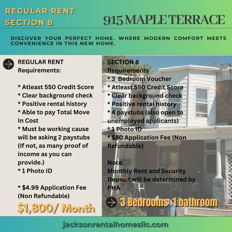 House for rent at 915 Maple Terrace, Darby, PA 19023