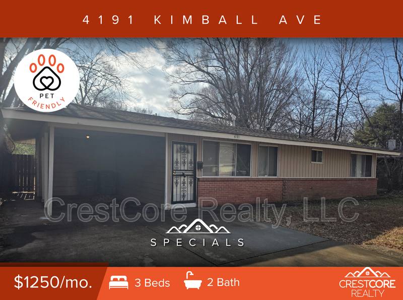 House for rent at 4191 Kimball Ave, Memphis, TN 38111