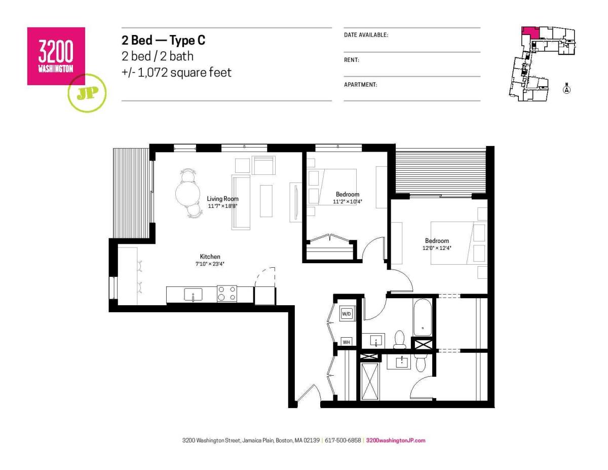 Apartment for rent at 3210 Washington St, Jamaica Plain, MA 02130