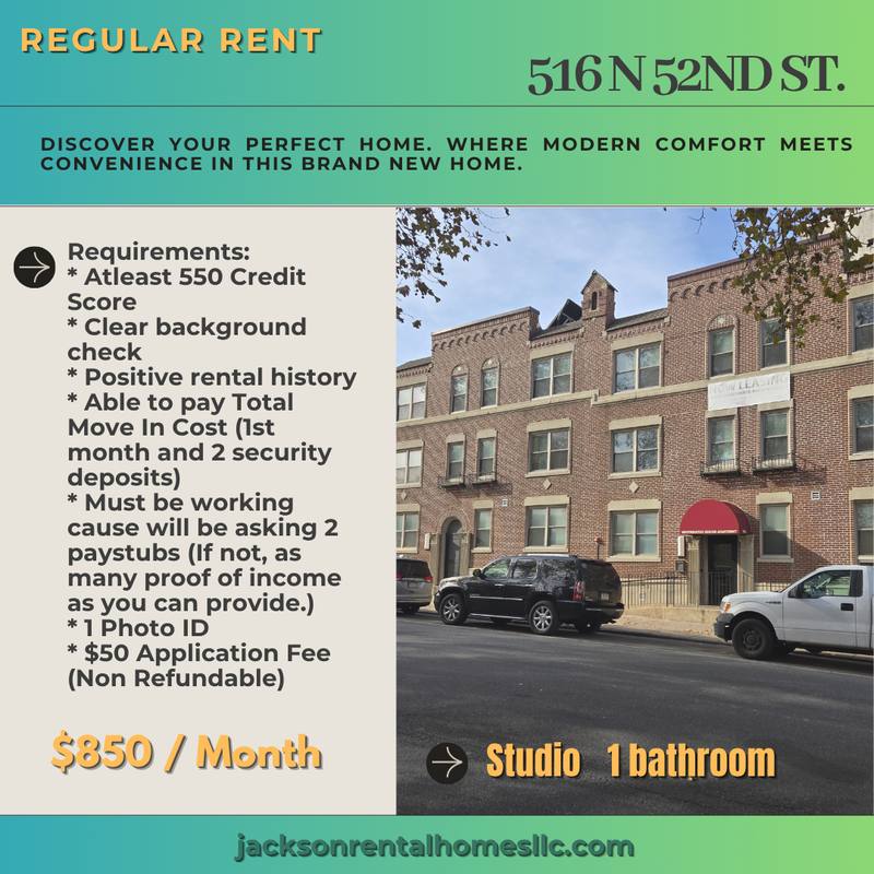 Apartment for rent at 516 N 52nd St #2, Philadelphia, PA 19131