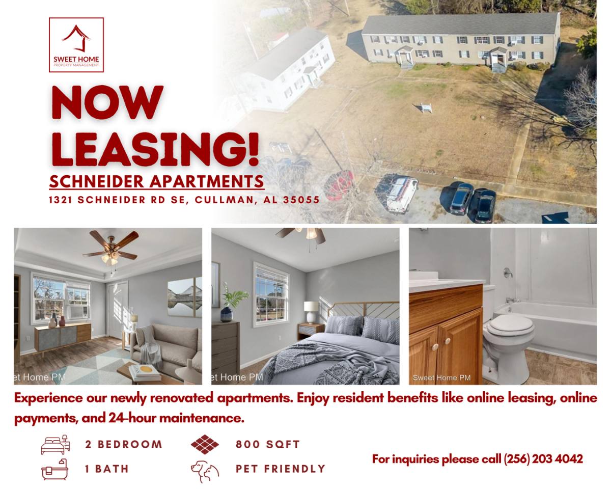 Apartment for rent at 1315-1323 Schneider Rd Se, 1308 E, Cullman, AL 35055