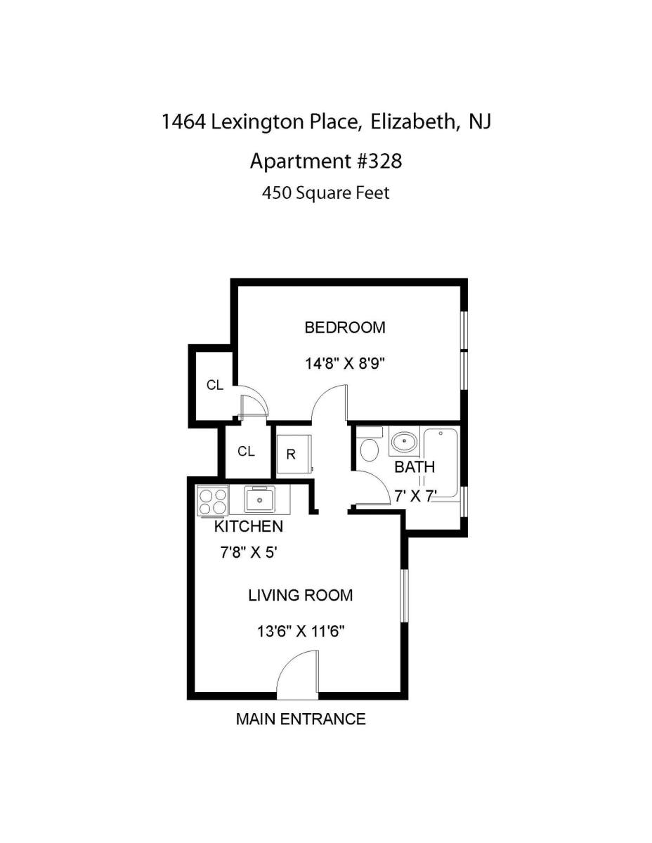 Apartment for rent at 1464 Lexington Place Aka 1033-39 N Broad St, Elizabeth, NJ 07208