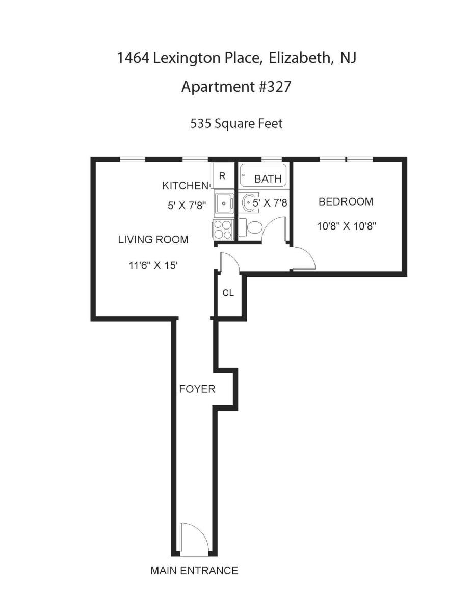 Apartment for rent at 1464 Lexington Place Aka 1033-39 N Broad St, Elizabeth, NJ 07208