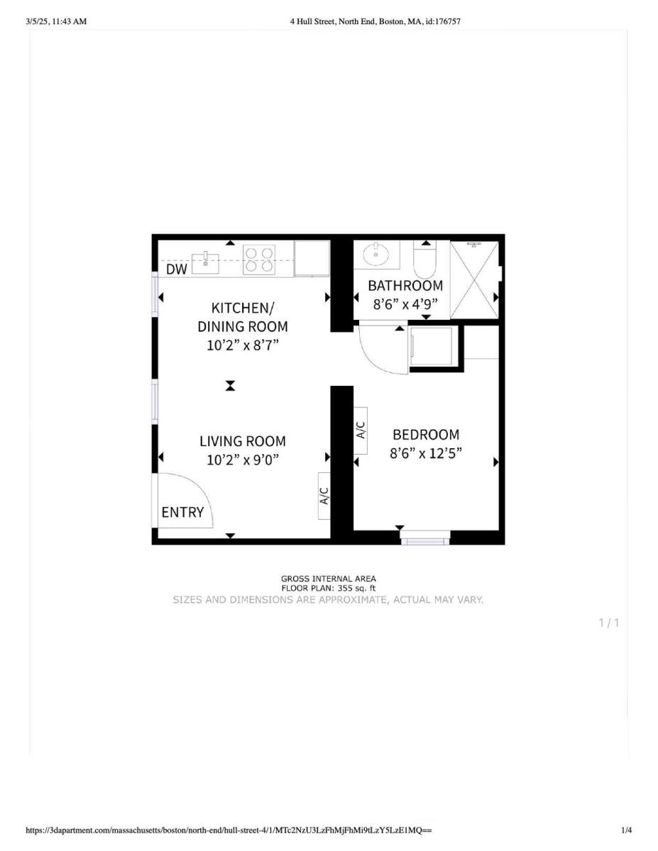 Apartment for rent at 4 Hull St, Boston, MA 02113