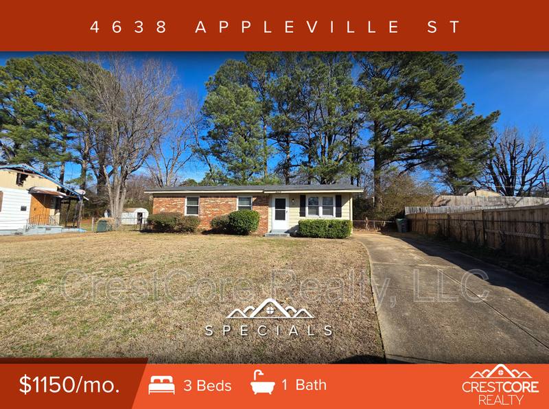 House for rent at 4638 Appleville St, Memphis, TN 38109