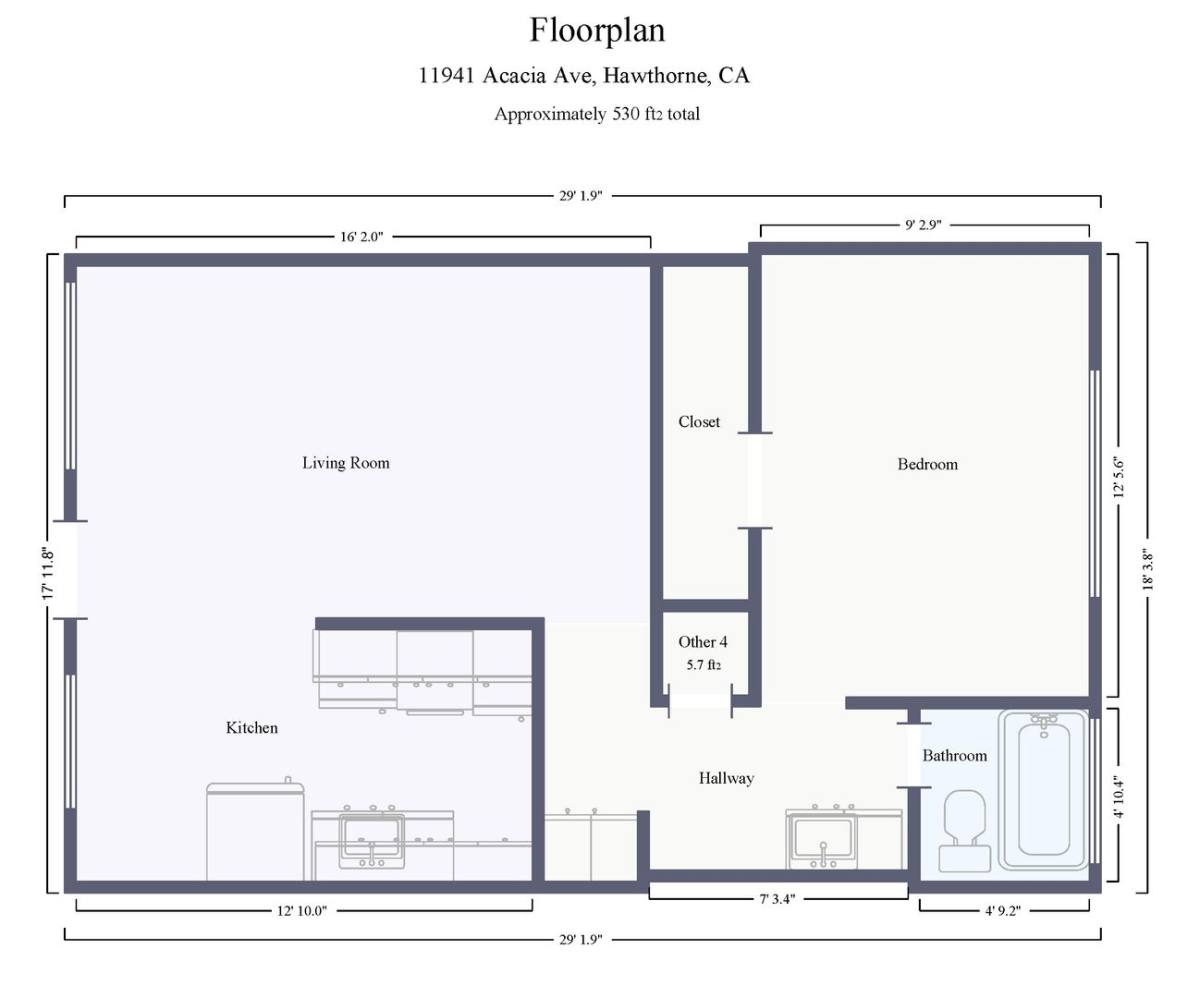 Apartment for rent at 11941 Acacia Ave, Hawthorne, CA 90250