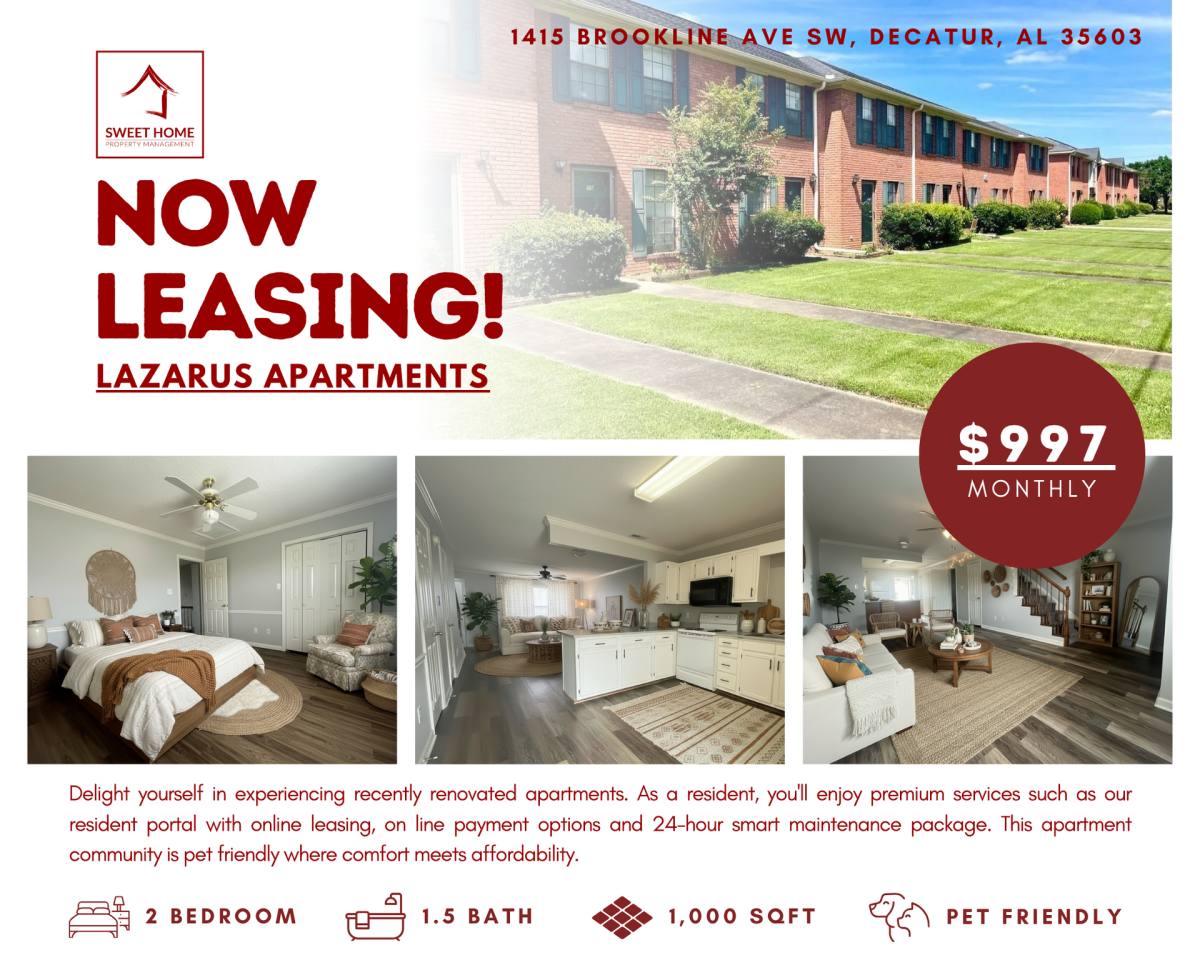 Townhouse for rent at 1417 Brookline Ave, Decatur, AL 35603