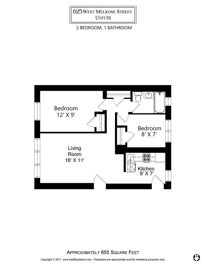 Apartment for rent at 617 Melrose St, Chicago, IL 60657