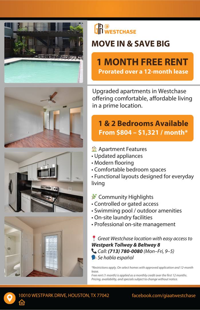 Apartment for rent at 10010 W Park Dr, Houston, TX 77042