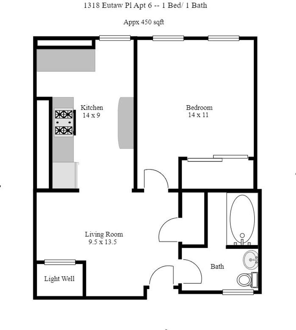 Apartment for rent at 1318 Eutaw Place, Baltimore, MD 21217