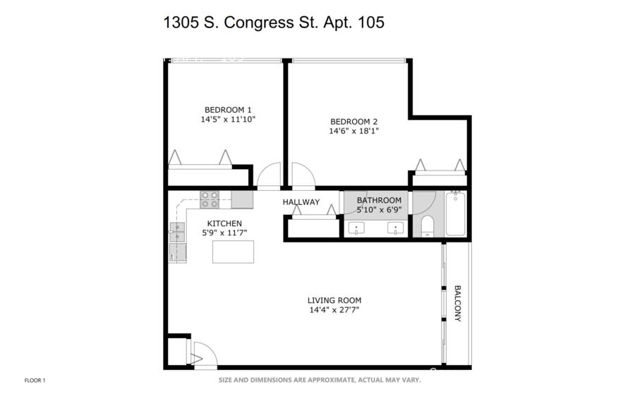 Apartment for rent at 1305 S Congress St #105, Ypsilanti, MI 48197
