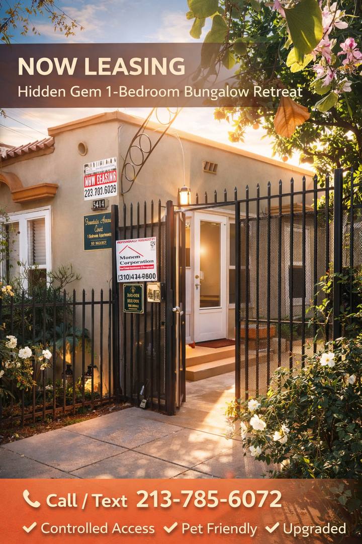 Apartment for rent at 5414 Fountain Ave, Los Angeles, CA 90029