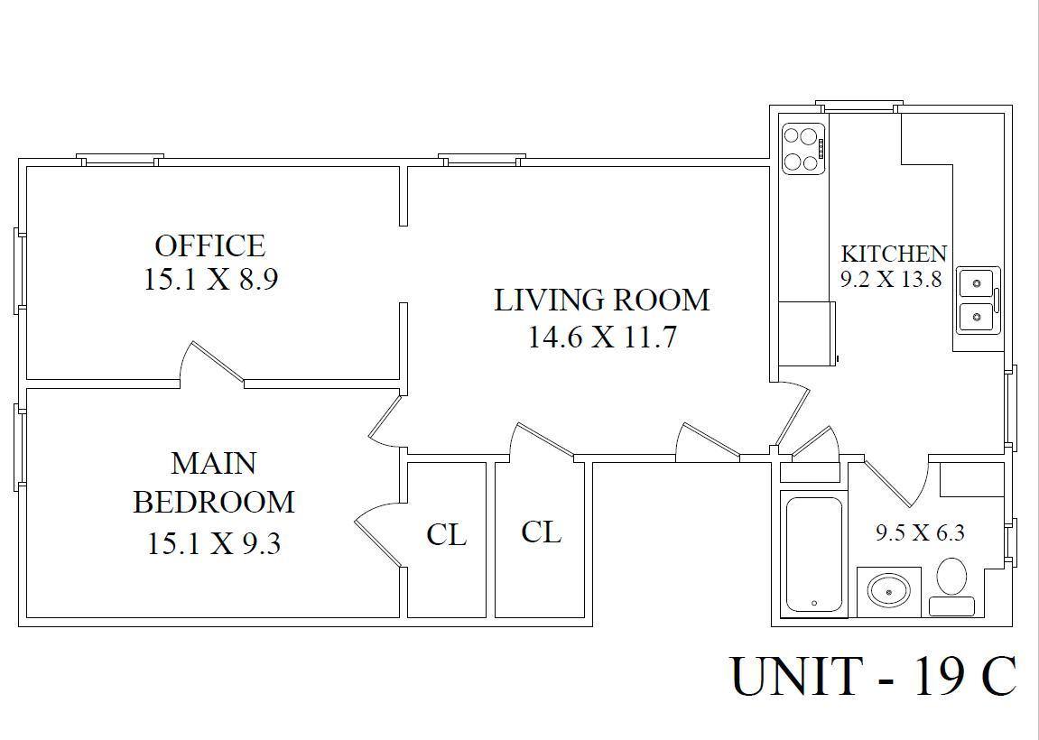Apartment for rent at 17-19 W Delaware Ave #19C, Pennington, NJ 08534