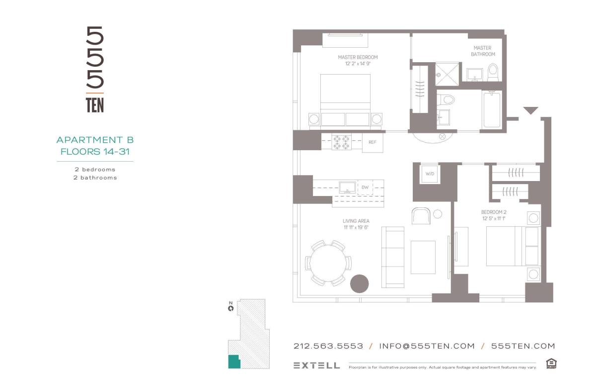 Apartment for rent at 555 10th Ave #20AA, New York, NY 10018