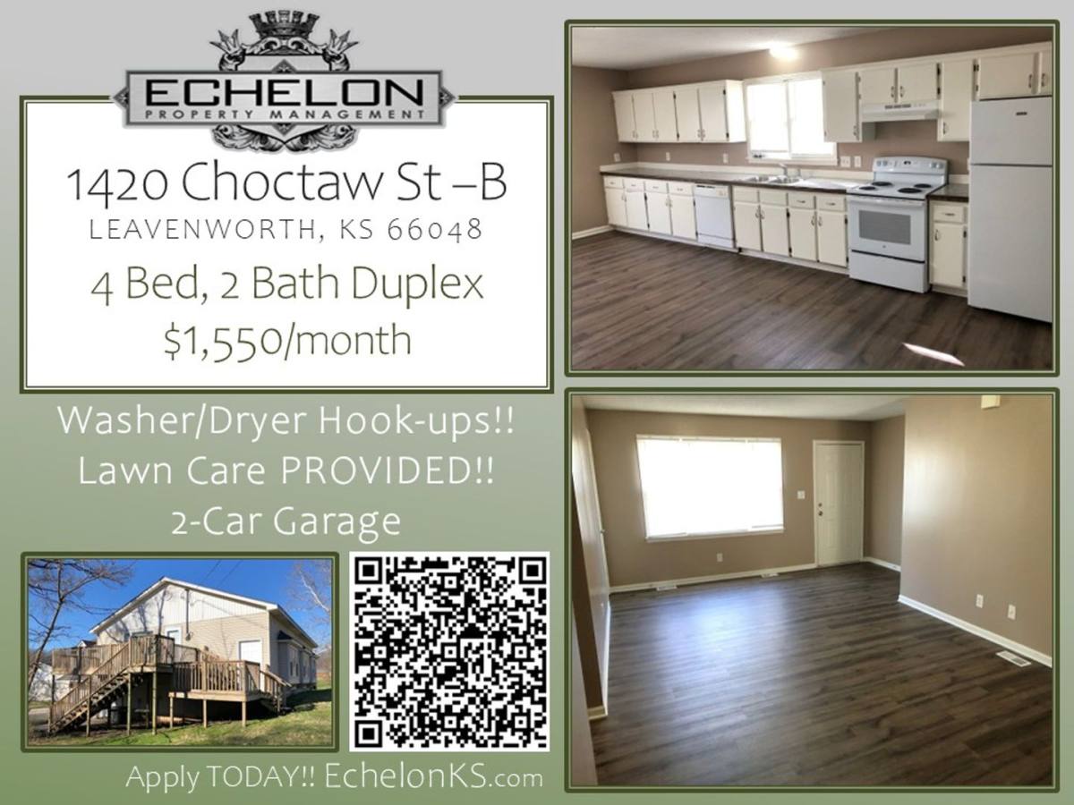 Apartment for rent at 1420 Choctaw St, Leavenworth, KS 66048