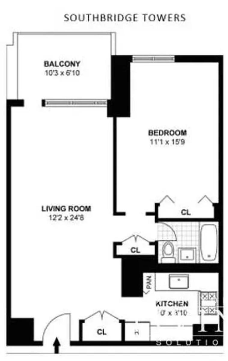 Apartment for rent at 77 Fulton St #14M, New York, NY 10038