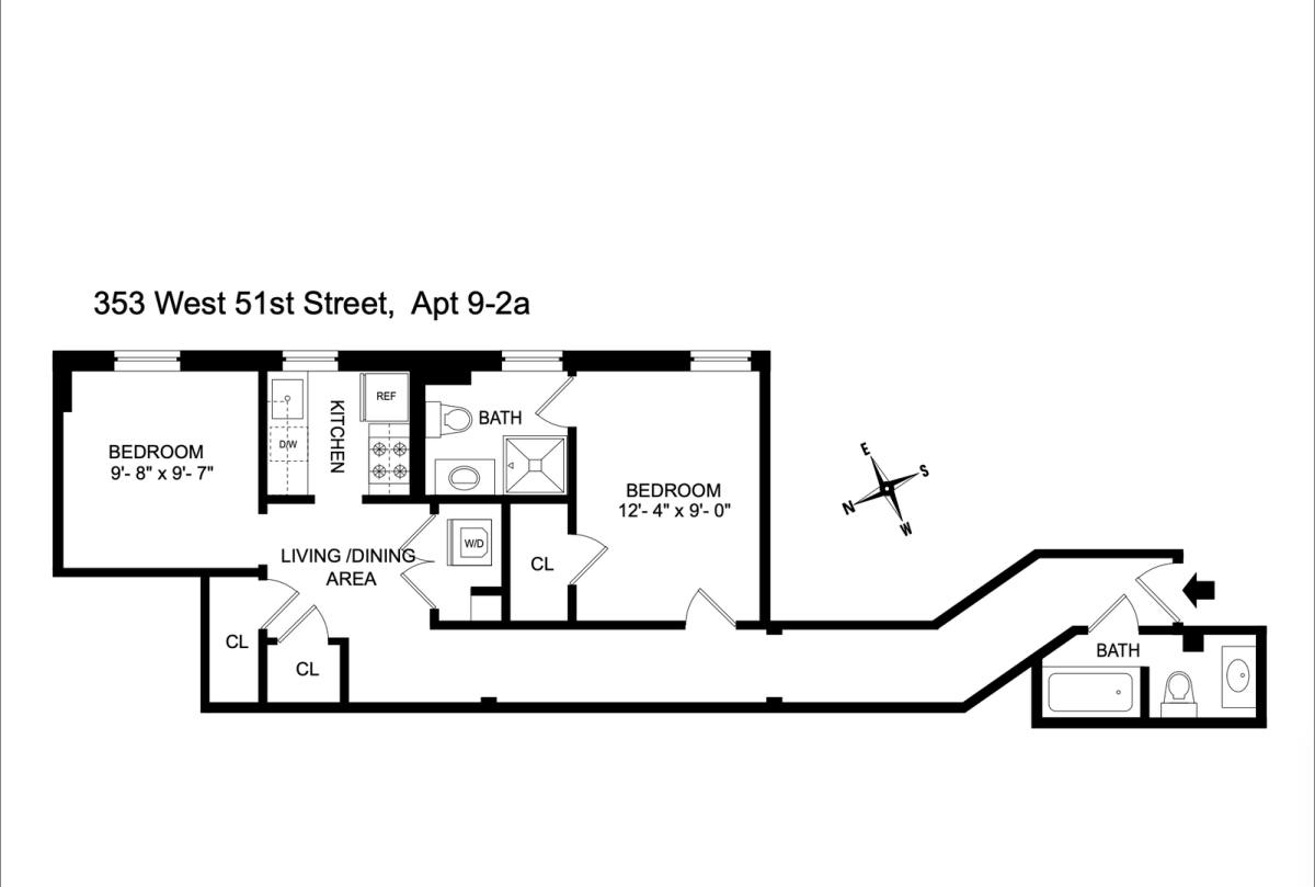 Apartment for rent at 353 W 51st St, New York, NY 10019