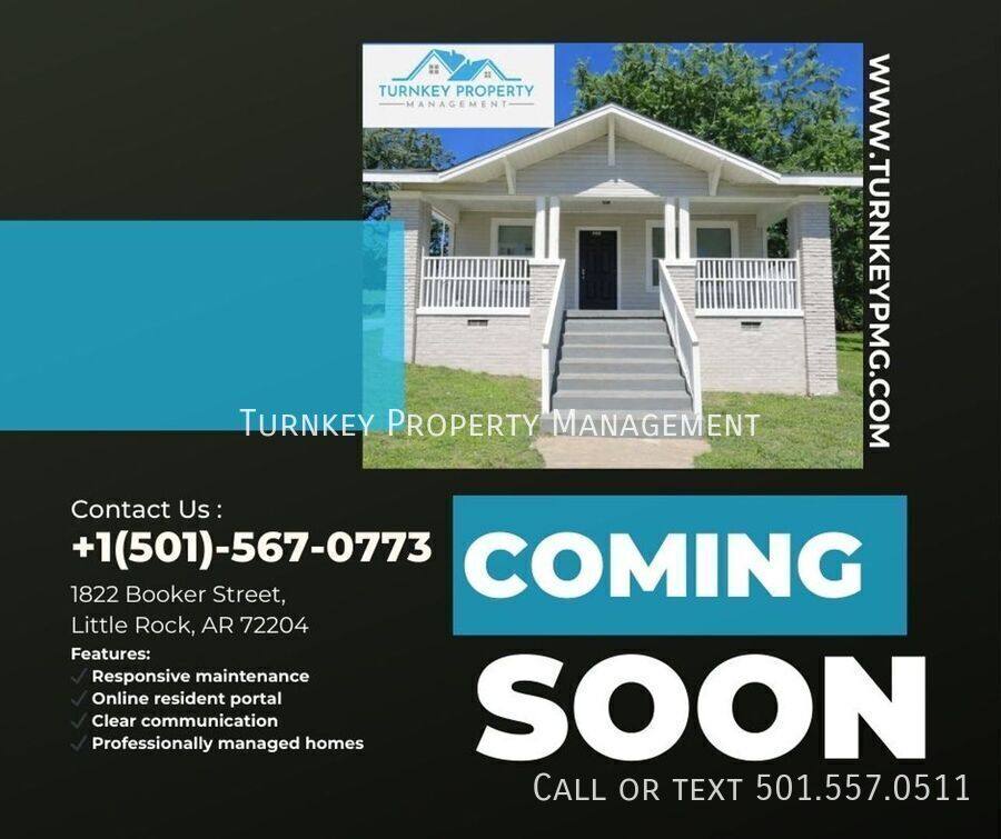 House for rent at 1822 Booker St, Little Rock, AR 72204