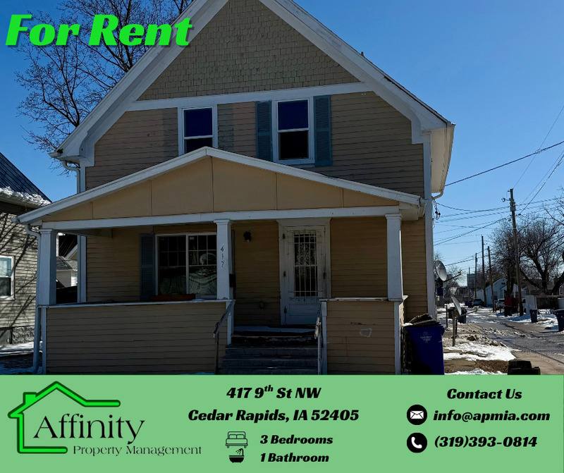 House for rent at 417 9th St NW, Cedar Rapids, IA 52405