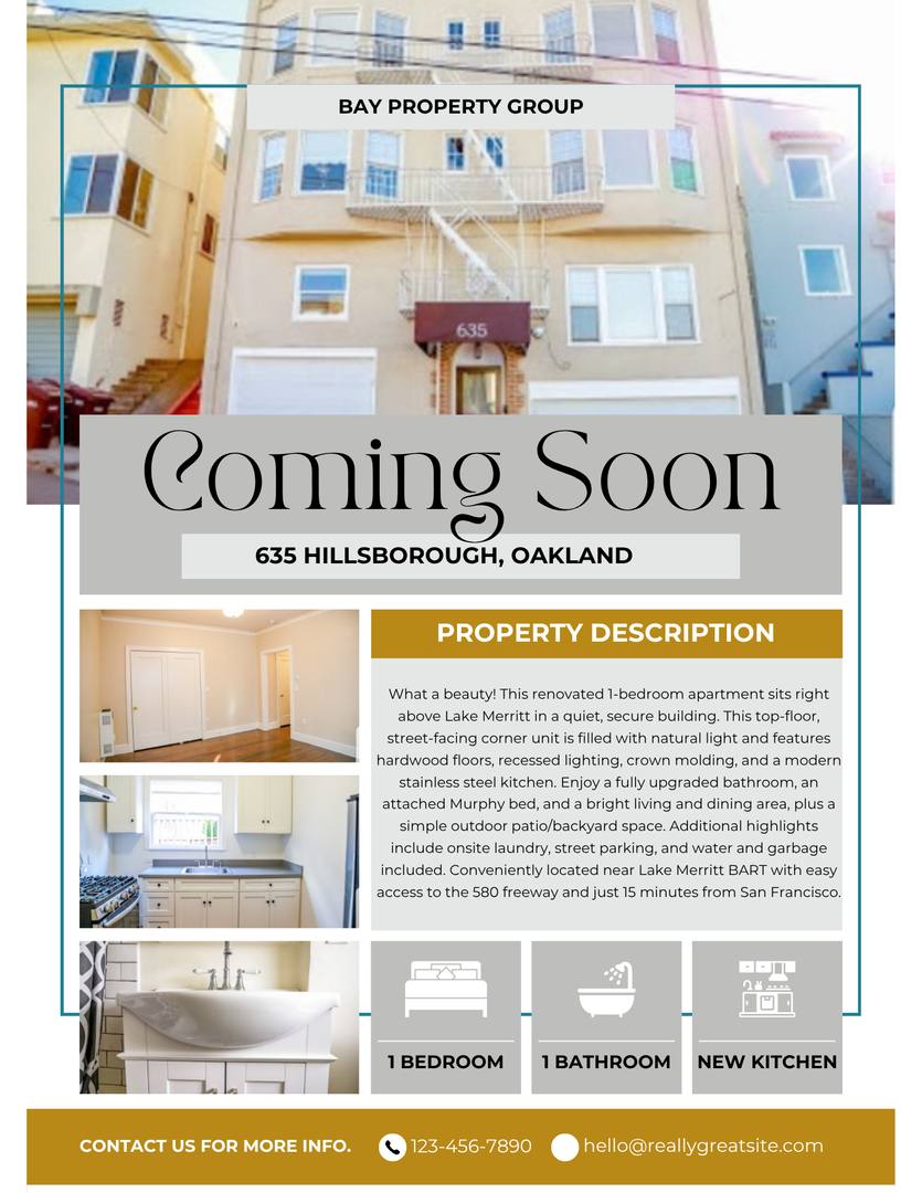 Apartment for rent at 635 Hillsborough St, Oakland, CA 94606