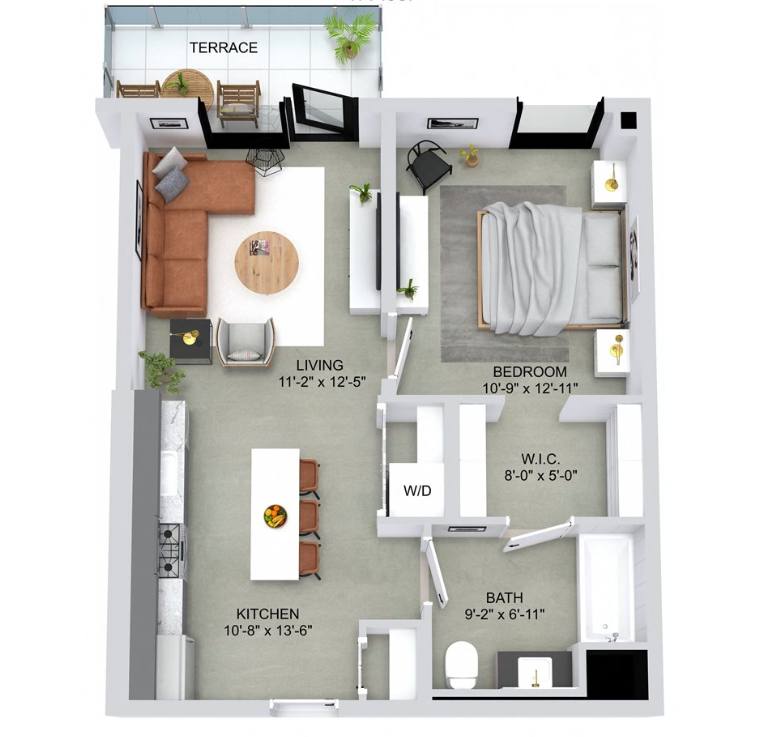 Apartment for rent at 1220 W Jackson, Chicago, IL 60607