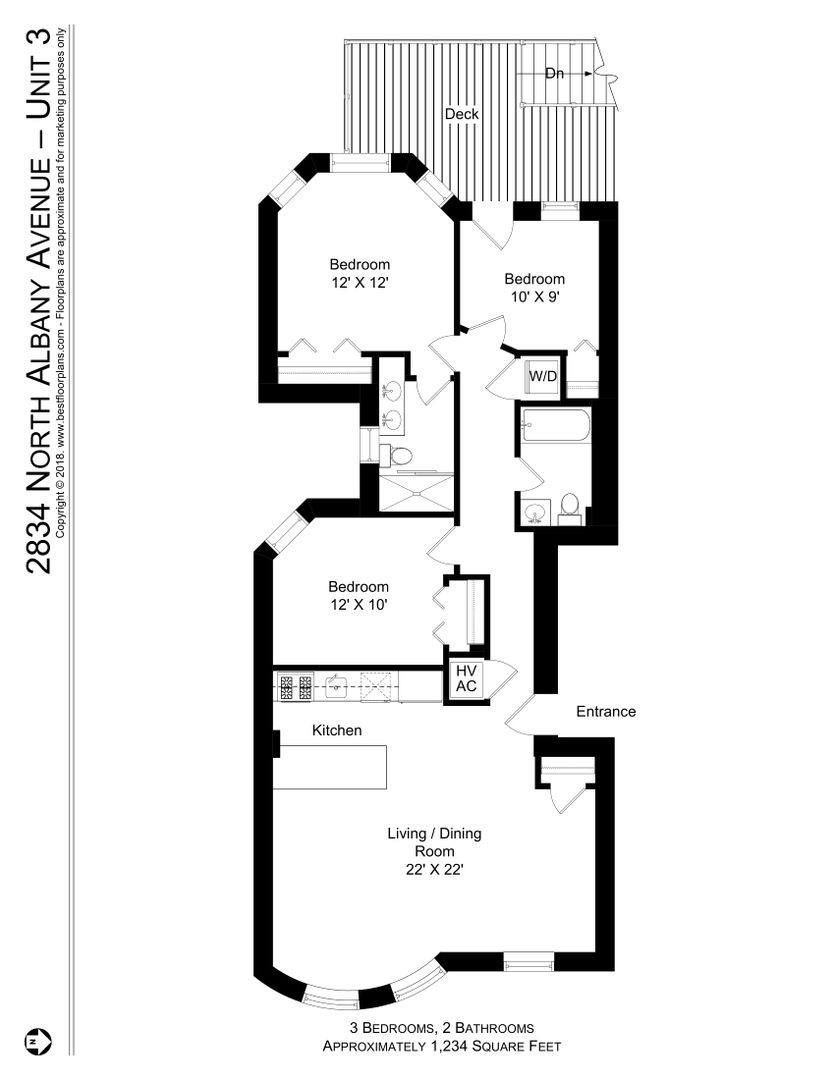 Apartment for rent at 2834-36 N Albany, Chicago, IL 60618