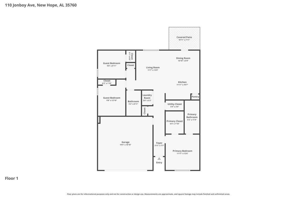 House for rent at 110 Jonboy Ave, New Hope, AL 35760