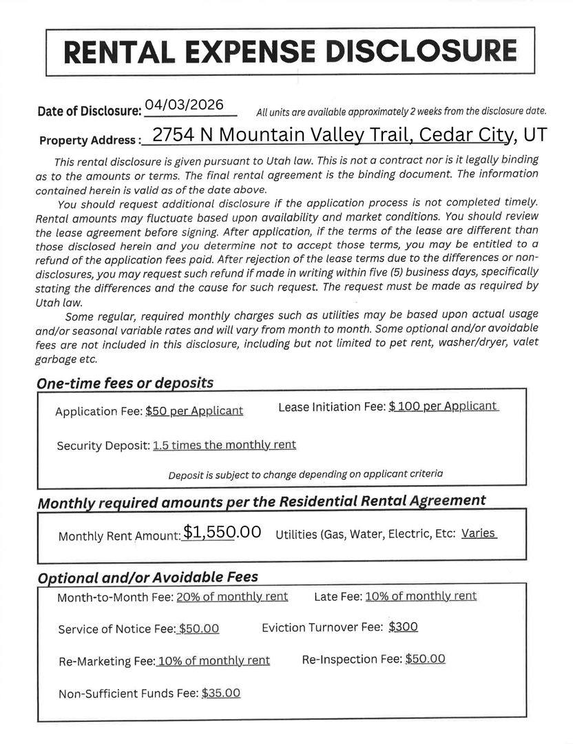 House for rent at 2754 N Mountain Valley Trail, Cedar City, UT 84721