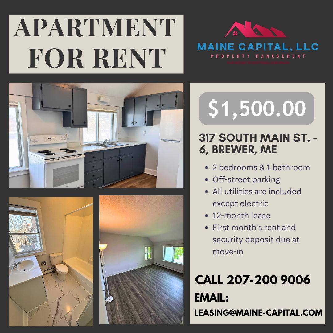 Apartment for rent at 317 S Main St #6, Brewer, ME 04412