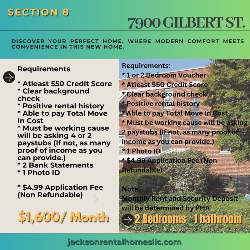 Apartment for rent at 7900 Gilbert St - 2nd Floor, Philadelphia, PA 19150