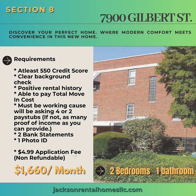 Apartment for rent at 7900 Gilbert St - 2nd Floor, Philadelphia, PA 19150