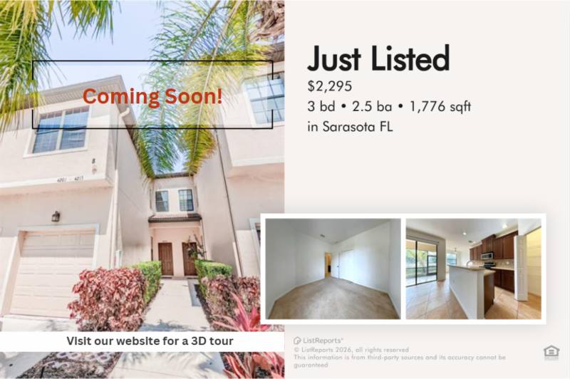 Townhouse for rent at 4207 Via Piedra Circle #8-102, Sarasota, FL 34233