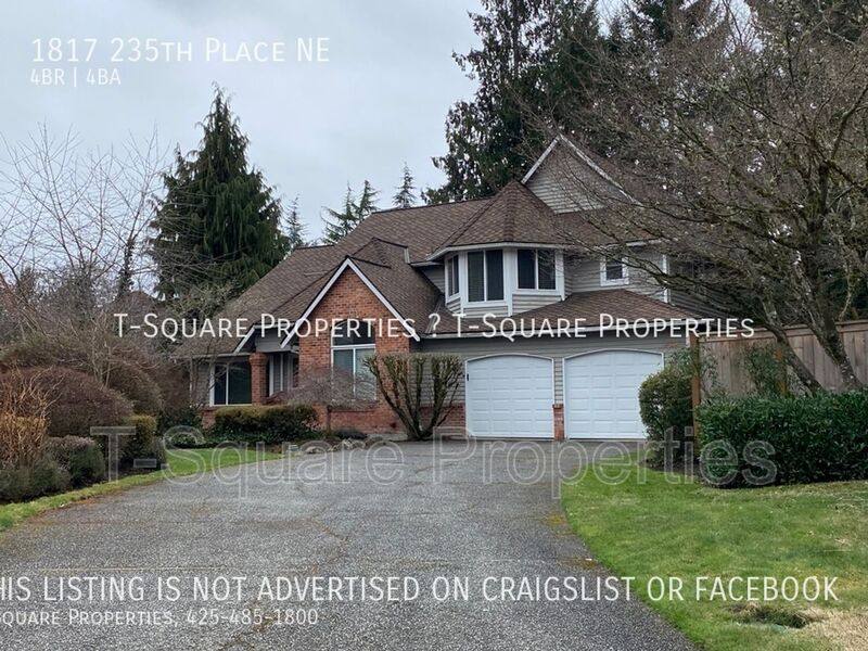 House for rent at 1817 235th Place NE, Sammamish, WA 98074
