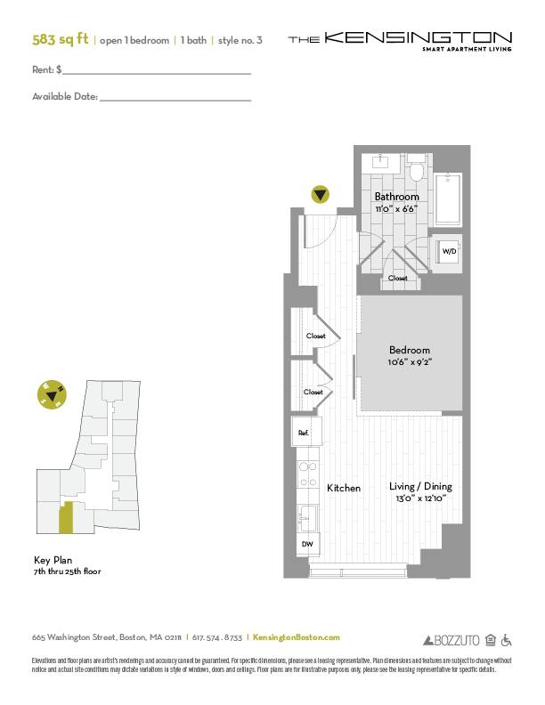 Apartment for rent at 665 Washington St, Boston, MA 02116