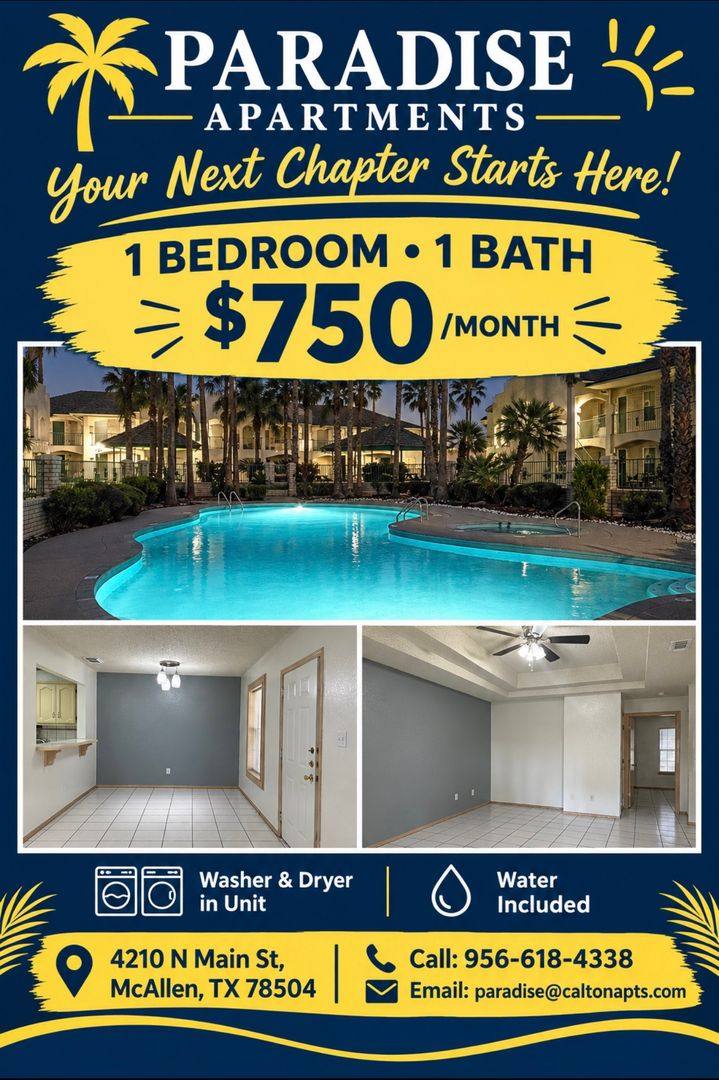 Apartment for rent at Paradise Village, 4210 N Main St, McAllen, TX 78504