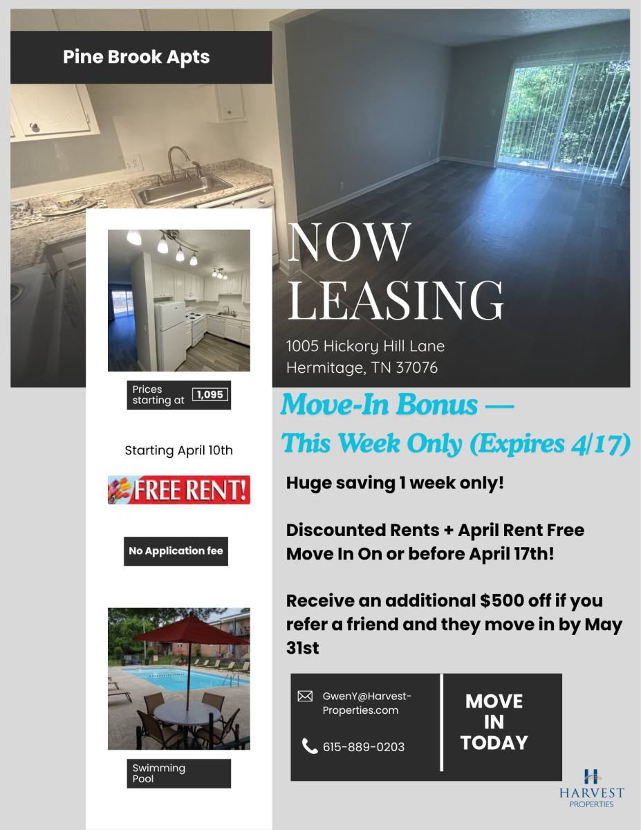 Apartment for rent at 1005 Hickory Hill Lane, Hermitage, TN 37076