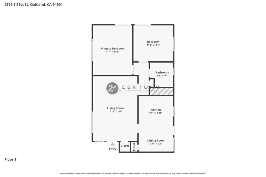 Apartment for rent at 2369 E 21st St, Oakland, CA 94601