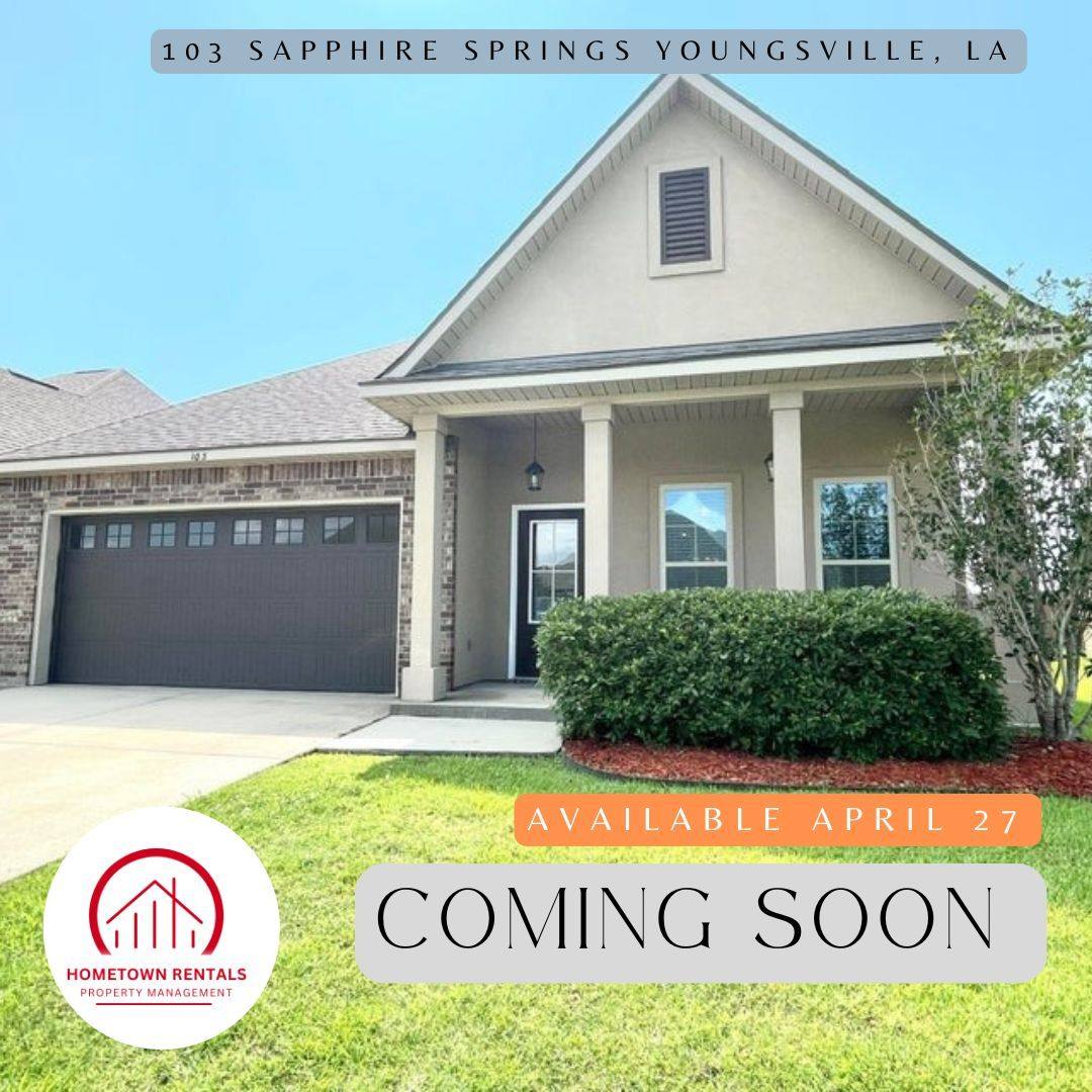 House for rent at 103 Sapphire Springs Rd, Youngsville, LA 70592