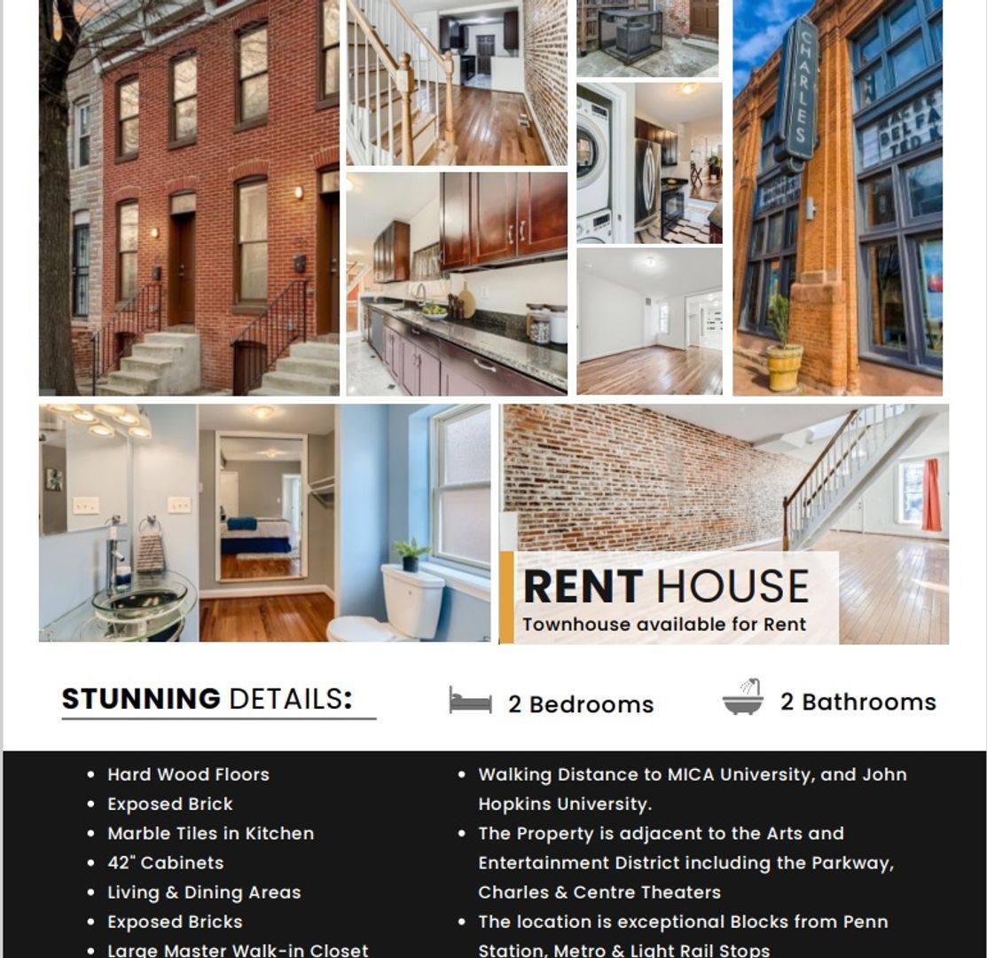 Townhouse for rent at 456 E Federal St, Baltimore, MD 21202