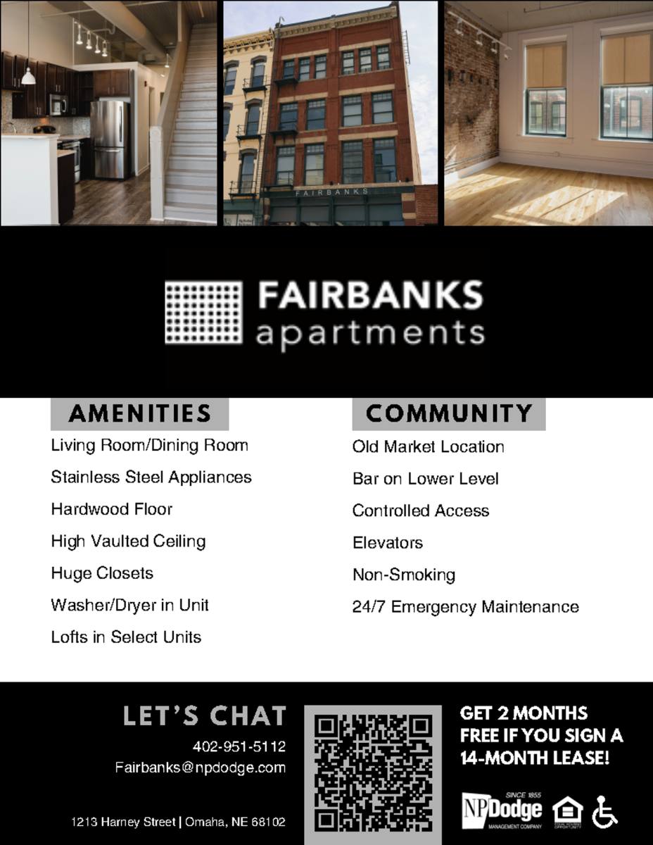 Apartment for rent at 1213 Harney St, Omaha, NE 68102