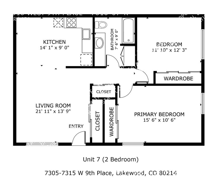 Apartment for rent at 7315 W 9th Place #R, Denver, CO 80214