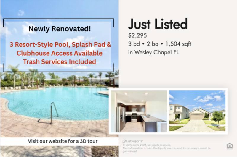 House for rent at 5699 Chorleywood Lane, Wesley Chapel, FL 33545