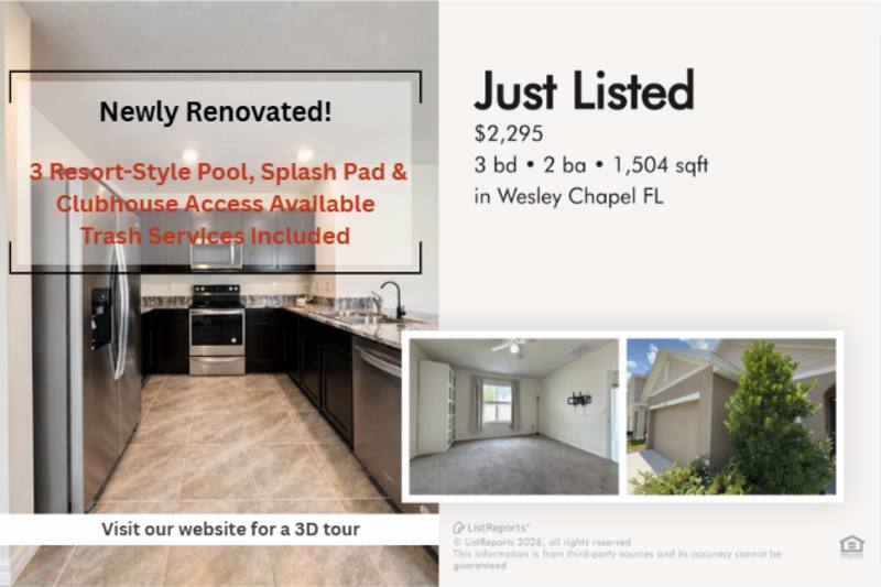 House for rent at 5699 Chorleywood Lane, Wesley Chapel, FL 33545