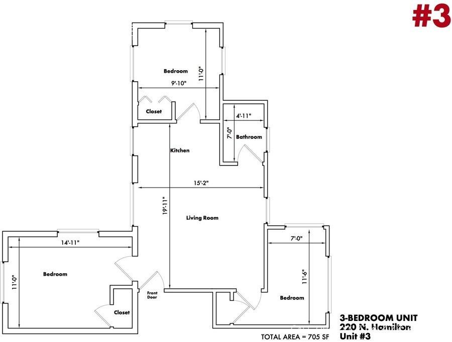 Apartment for rent at 220 N Hamilton St #3, Ypsilanti, MI 48197