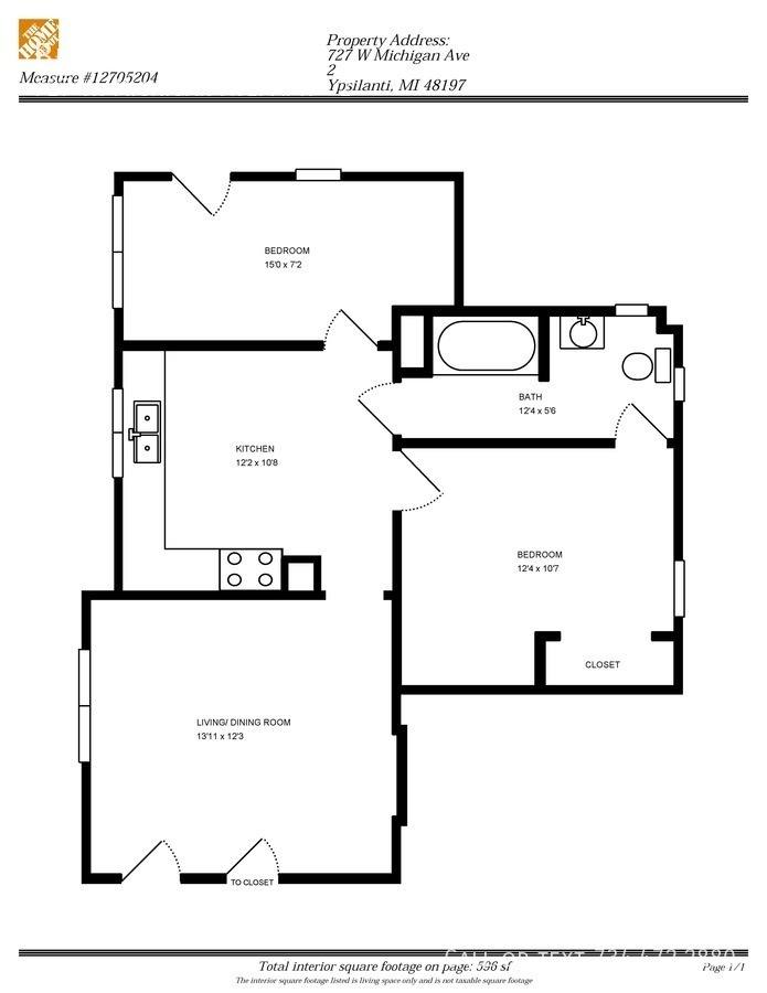 Apartment for rent at 727 W Michigan Ave #2, Ypsilanti, MI 48197