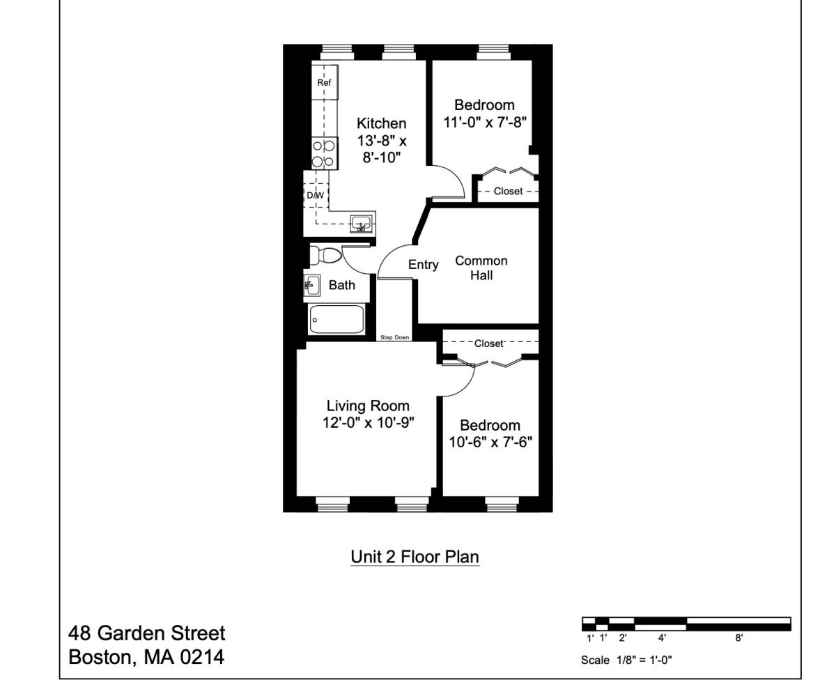 Apartment for rent at 48 Garden St #2, Boston, MA 02114