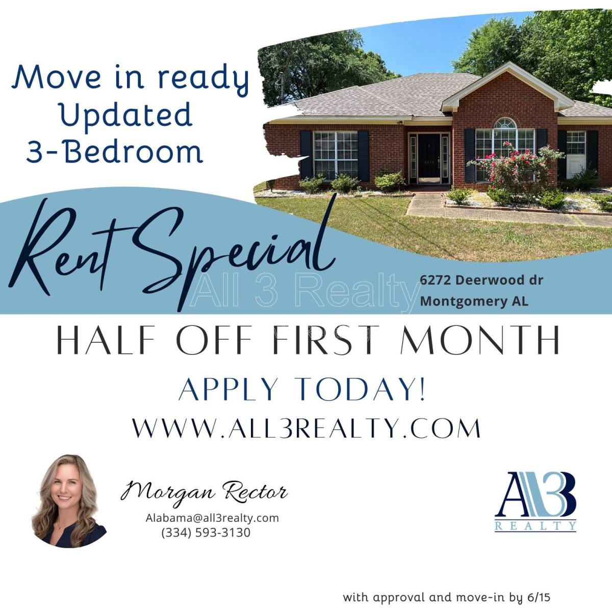 House for rent at 6272 Deerwood Dr, Montgomery, AL 36117